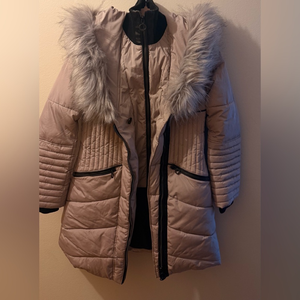 Noize Women's Fur-Trimmed Puffer Jacket - Light Pink